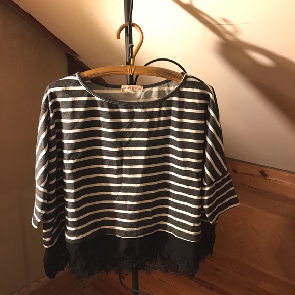 Altar’d State Grey White Striped Top, EUC, M/L - Picture 1 of 10